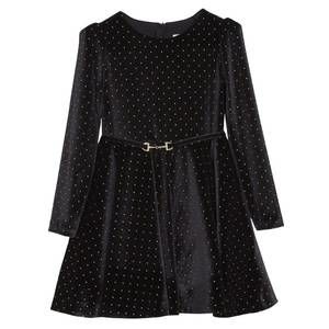 NEW ABEL & LULA girls studded velvet dress in black